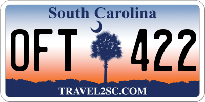 SC license plate OFT422
