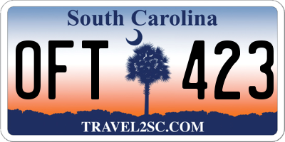 SC license plate OFT423