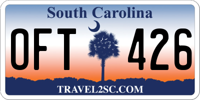 SC license plate OFT426