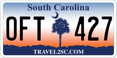 SC license plate OFT427