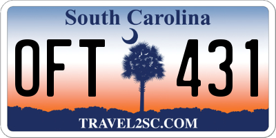 SC license plate OFT431