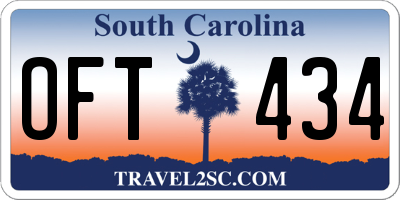 SC license plate OFT434