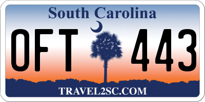 SC license plate OFT443