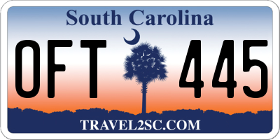 SC license plate OFT445