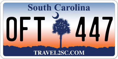 SC license plate OFT447
