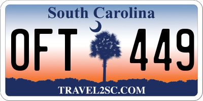 SC license plate OFT449