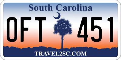 SC license plate OFT451