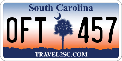 SC license plate OFT457