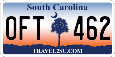 SC license plate OFT462