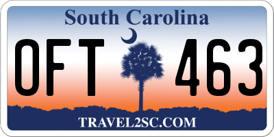 SC license plate OFT463