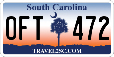 SC license plate OFT472