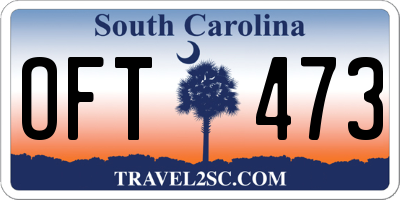 SC license plate OFT473