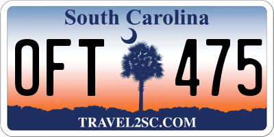SC license plate OFT475