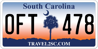 SC license plate OFT478