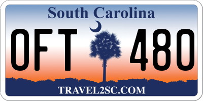 SC license plate OFT480