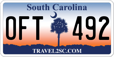 SC license plate OFT492