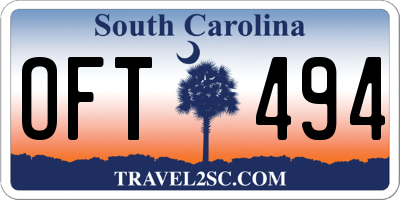 SC license plate OFT494