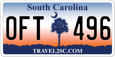 SC license plate OFT496