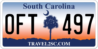 SC license plate OFT497