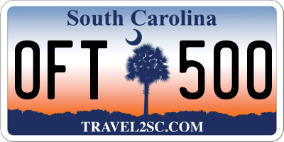 SC license plate OFT500