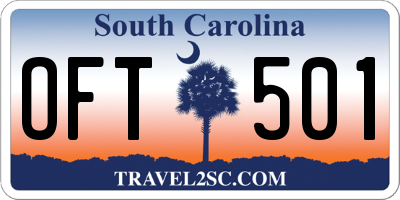 SC license plate OFT501
