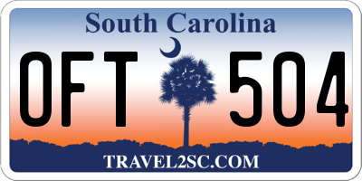 SC license plate OFT504