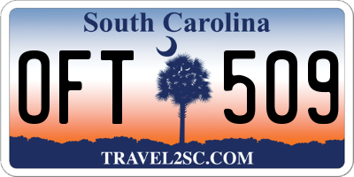 SC license plate OFT509