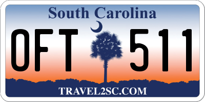 SC license plate OFT511