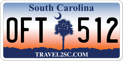 SC license plate OFT512