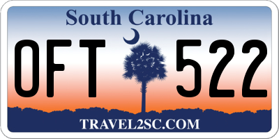 SC license plate OFT522