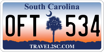 SC license plate OFT534