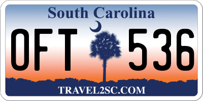 SC license plate OFT536
