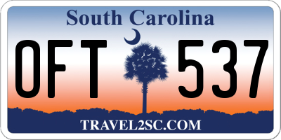 SC license plate OFT537