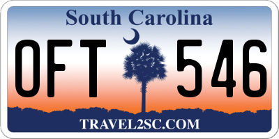 SC license plate OFT546