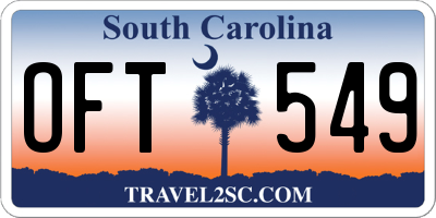 SC license plate OFT549