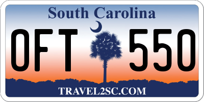 SC license plate OFT550