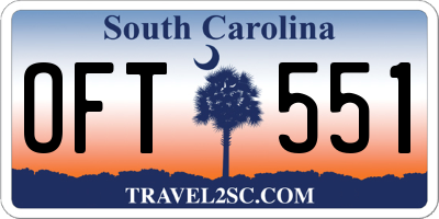 SC license plate OFT551