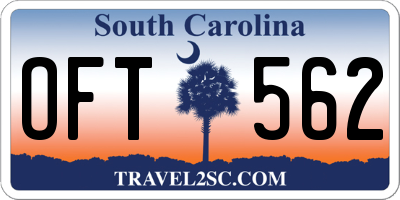 SC license plate OFT562