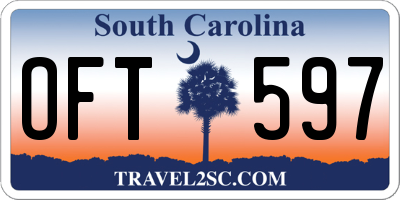 SC license plate OFT597