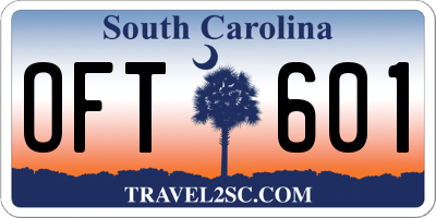 SC license plate OFT601