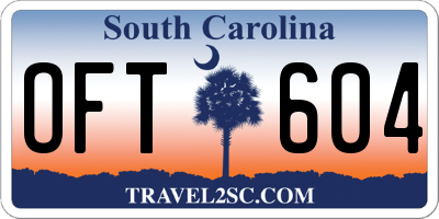 SC license plate OFT604