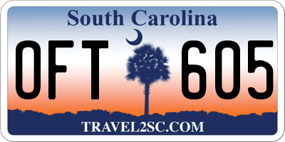 SC license plate OFT605