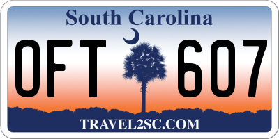 SC license plate OFT607