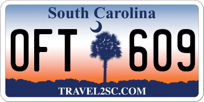 SC license plate OFT609