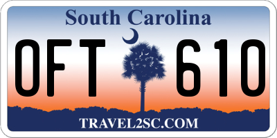 SC license plate OFT610
