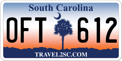 SC license plate OFT612