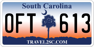 SC license plate OFT613