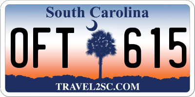 SC license plate OFT615