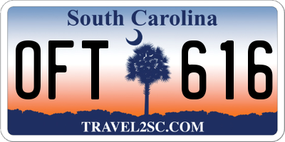 SC license plate OFT616