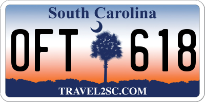 SC license plate OFT618